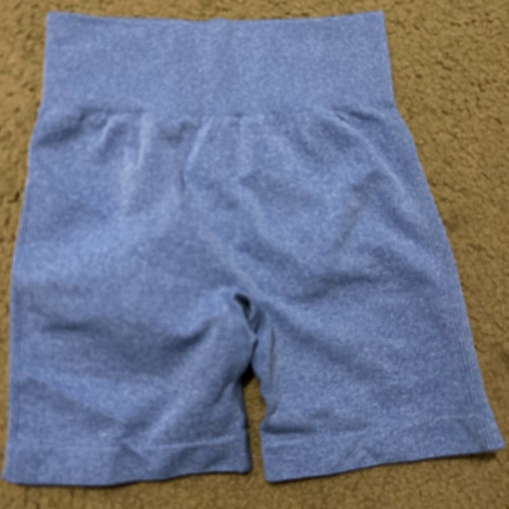Blue High-Waisted Athletic Shorts